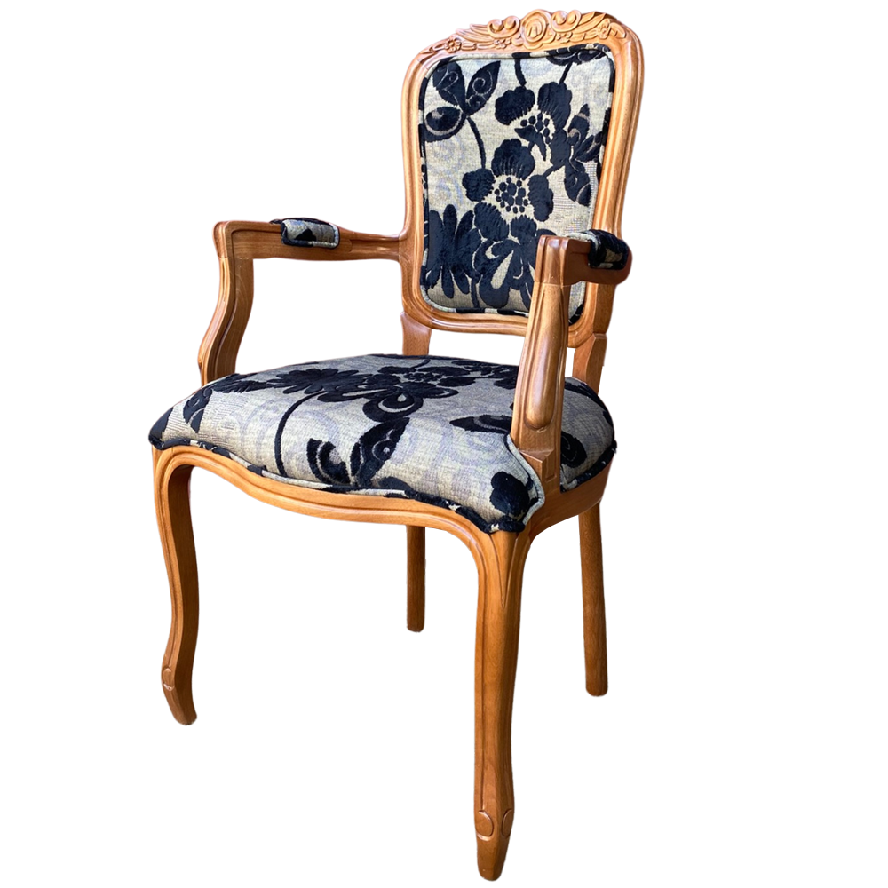 Cadeira Vitoriana com Braços2 cadeira estilo Luís XV entalhada